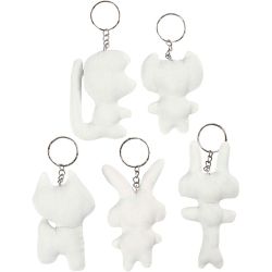 Figuren van textiel met sleutelhanger