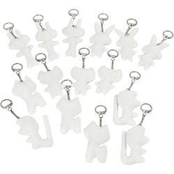 Figuren van textiel met sleutelhanger