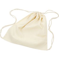 Tas met treksluiting, afm 37x41 cm, 115 gr, licht naturel, 3 stuk/ 1 doos