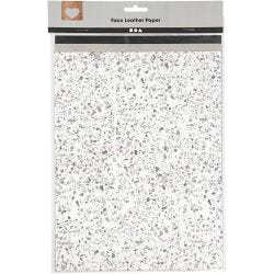 Faux Leather Papier, vel 21x27,5+21x28,5+21x29,5 cm, dikte 0,55 mm, unikleurig,met folie,bedrukt, 3 vel/ 1 doos