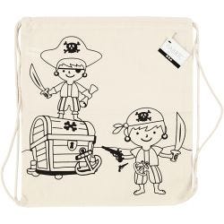 Rugzak, piraten, afm 37x41 cm, 110 gr, licht naturel, 1 stuk