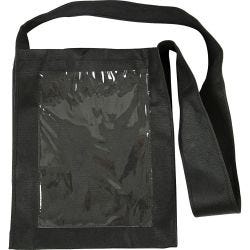 Tas met plastic voorkant, 40x34x8 cm, zwart, 1 stuk