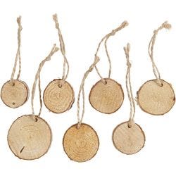 Houten schijf met ophangoog