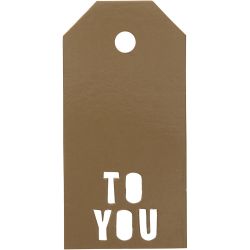 Cadeaulabels, TO YOU, afm 5x10 cm, 300 gr, goud, 15 stuk/ 1 doos
