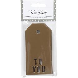 Cadeaulabels, TO YOU, afm 5x10 cm, 300 gr, goud, 15 stuk/ 1 doos