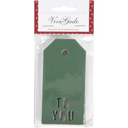 Cadeaulabels, TO YOU, afm 5x10 cm, 300 gr, groen, 15 stuk/ 1 doos