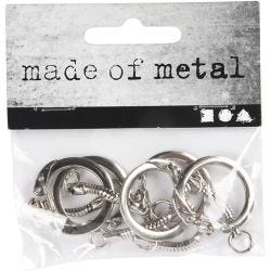 Sleutelhanger met ketting, L: 6 cm, d 2,3 cm, 5 stuk/ 1 doos