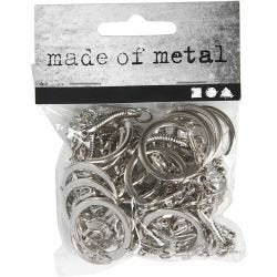 Sleutelhanger met ketting, L: 6 cm, d 2,3 cm, 25 stuk/ 1 doos