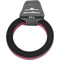 Band van Imitatie Leer, B: 10 mm, dikte 3 mm, roze, 1 m/ 1 doos