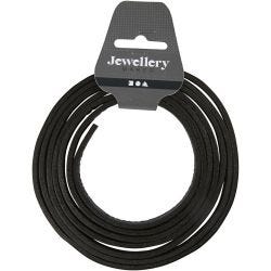 Leerband, B: 10 mm, dikte 3 mm, zwart, 2 m/ 1 doos