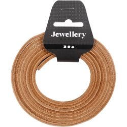 Leerband, B: 10 mm, dikte 3 mm, naturel, 2 m/ 1 doos