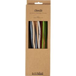 Chenille, L: 30 cm, dikte 6 mm, naturel, 25 stuk/ 1 doos