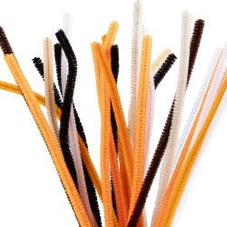 Chenille, L: 30 cm, dikte 6 mm, halloween kleuren, 25 div/ 1 doos