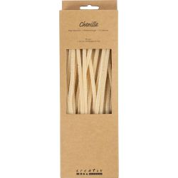 Chenille, L: 30 cm, dikte 6 mm, beige, 50 stuk/ 1 doos