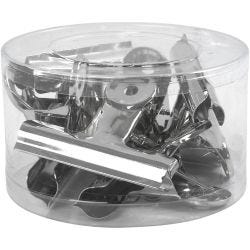 Metalen klem, B: 7,5 cm, zilver, 6 stuk/ 1 doos