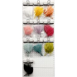 Kunstveren, L: 15 cm, B: 8 cm, diverse kleuren, 10x10 doos/ 1 doos