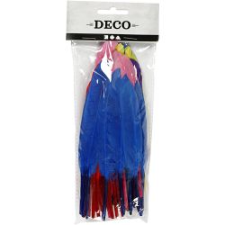 Veren, L: 13 cm, diverse kleuren, 48 stuk/ 1 doos