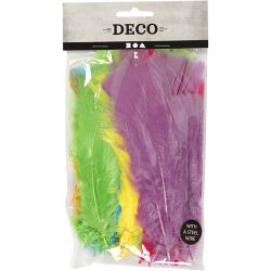 Veren, L: 11-17 cm, diverse kleuren, 18 bol/ 1 doos