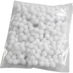 Pom-poms, d 15 mm, wit, 200 stuk/ 1 doos