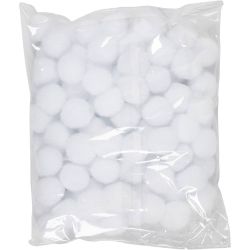 Pom-poms, d 20 mm, wit, 100 stuk/ 1 doos