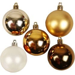 Kerstballen, d 6 cm, goud, 20 stuk/ 1 doos