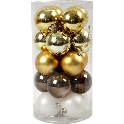 Kerstballen, d 6 cm, goud, 20 stuk/ 1 doos