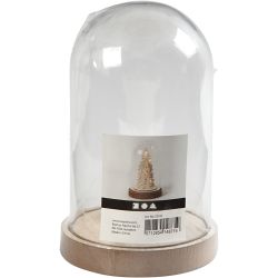 Stolp op houten voet, H: 18 cm, d 11 cm, 1 doos