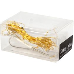 LED Slinger met lampjes, L: 3,15 M, goud, 1 stuk