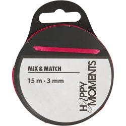 Satijnlint, B: 3 mm, roze, 15 m/ 1 rol
