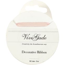 Decoratie lint, B: 6 mm, lichtrood, 15 m/ 1 rol