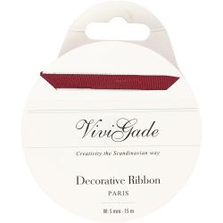 Decoratie lint, B: 6 mm, rood, 15 m/ 1 rol