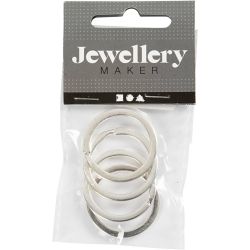 Sleutelring, d 28 mm, verzilverd, 4 stuk/ 1 doos