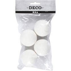 Ballen, d 50 mm, wit, 4 stuk/ 1 doos