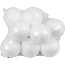 Ballen, d 4 cm, wit, 10 stuk/ 1 doos