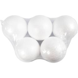 Ballen, d 12 cm, wit, 5 stuk/ 1 doos