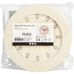 Klok met houten frame, 15 cm, 1 stuk