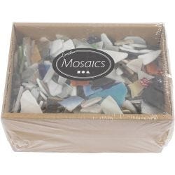 Mozaiek, afm 8-20 mm, dikte 2-3 mm, Inhoud kan variëren , diverse kleuren, 2 kg/ 1 doos