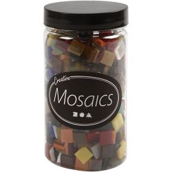 Glas mozaiek tegels, afm 10x10 mm, dikte 3 mm, 454 gr/ 1 doos