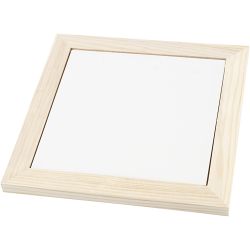 Onderzetter met houten lijst, 18,5x18,5x1,16 cm, 1 stuk