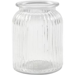 Glazen pot, H: 14,5 cm, d 11 cm, gatgrootte 7 cm, 6 stuk/ 1 doos