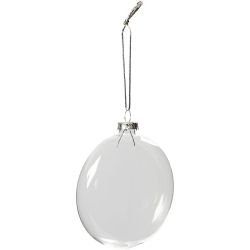 Plat glazen kerstbal