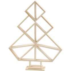 Geometrische kerstboom van hout