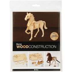 3D Puzzel, paard, 18x4,5x16 cm, 1 stuk