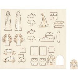 DIY Houten figuren, elke dag, 15,5 cm, 17 cm, 3 mm, 1 doos
