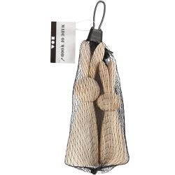 Houten konijnen, H: 12+14 cm, D: 3,5+4 cm, 2 stuk/ 1 doos