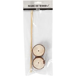 Houten staanders, H: 3 cm, d 5 cm, 2 set/ 1 doos