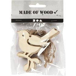 Vogel, H: 9 cm, B: 6,5 cm, 5 stuk/ 1 doos