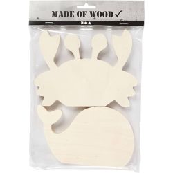 Waterwereld figuren, Krab en walvis, H: 9,5-12 cm, B: 16 cm, dikte 1,2 cm, 2 stuk/ 1 doos
