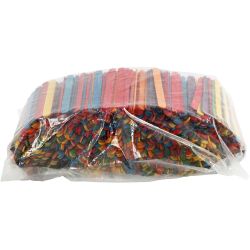 Constructiehoutjes, L: 11,4 cm, B: 10 mm, diverse kleuren, 1000 stuk/ 1 doos