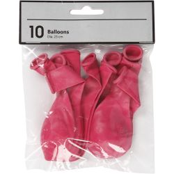 Ballonnen, rond, d 23 cm, donkerroze, 10 stuk/ 1 doos